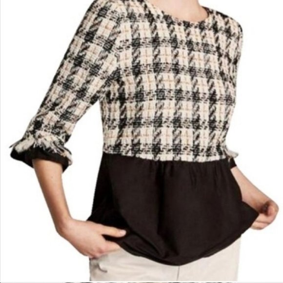 ZARA TWEED PEPLUM TOP - Picture 1 of 5
